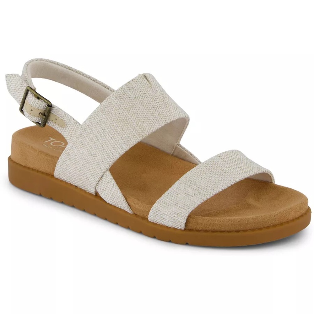Toms Cream Two-Strap Slingback Comfort Sandals
